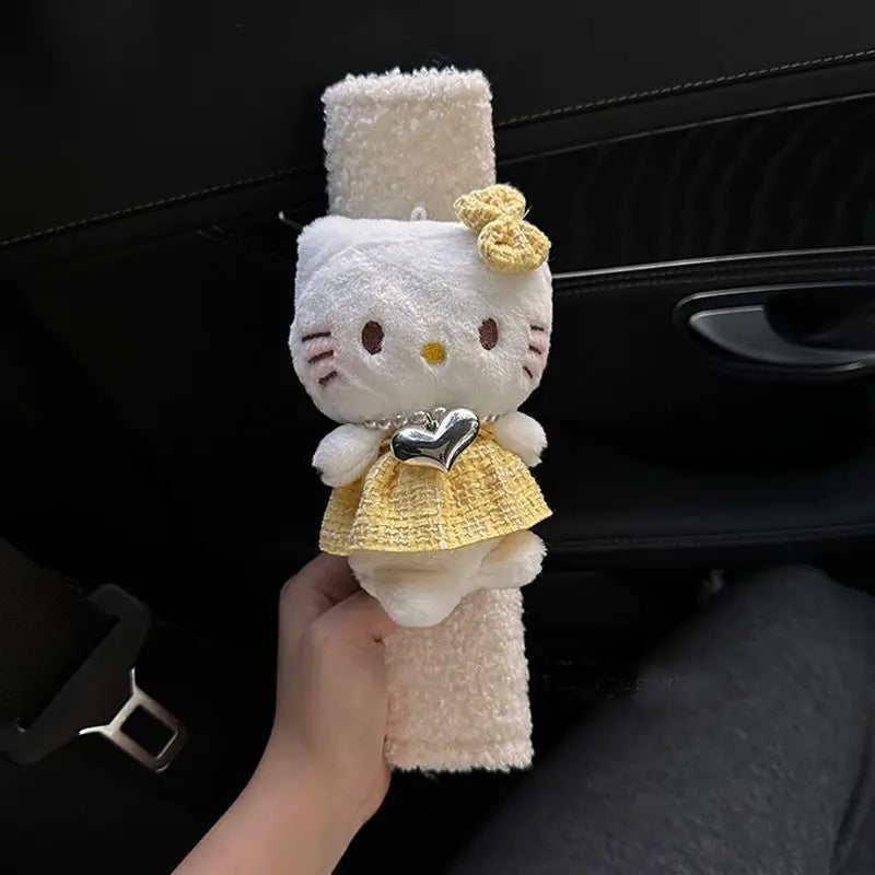 Cute Plush Seatbelt Shoulder Guard (2PCS) — Cozy Car Interior Upgrade