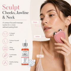 Mini Microcurrent Facial Device+Facial Serum Kit,EMS Face Lift Massager Face Sculpting Beauty Tool Rejuvenation Tighten Skincare