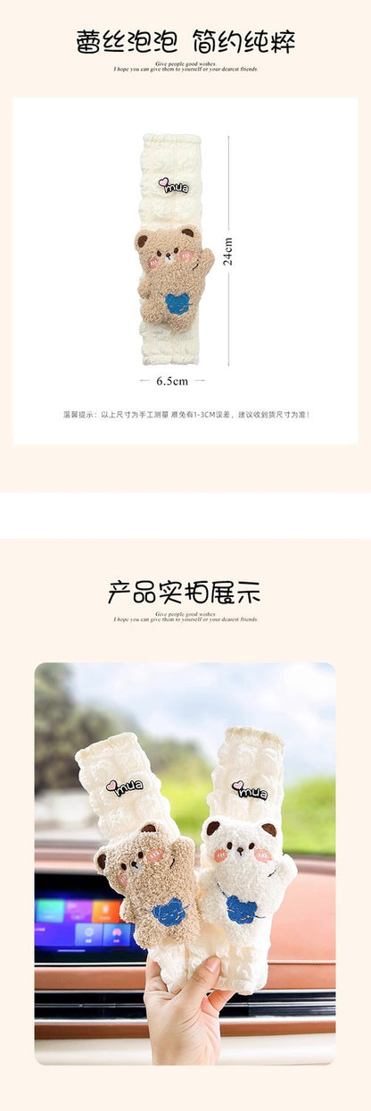 Seatbelt Shoulder Pad Cover — Cute Bear Style + Anti-Slip (All Season)