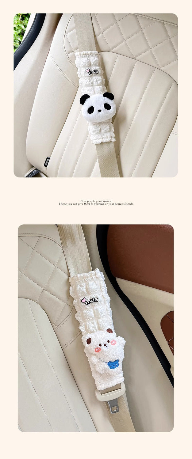 Seatbelt Shoulder Pad Cover — Cute Bear Style + Anti-Slip (All Season)