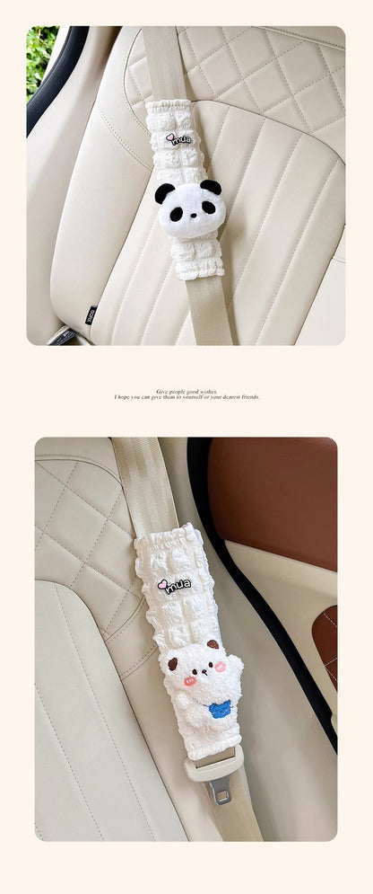 Seatbelt Shoulder Pad Cover — Cute Bear Style + Anti-Slip (All Season)