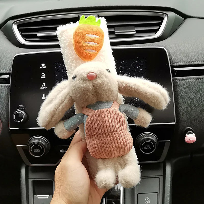Cute Rabbit Seatbelt Cover (Plush) — Soft Shoulder Pad (Universal Fit)