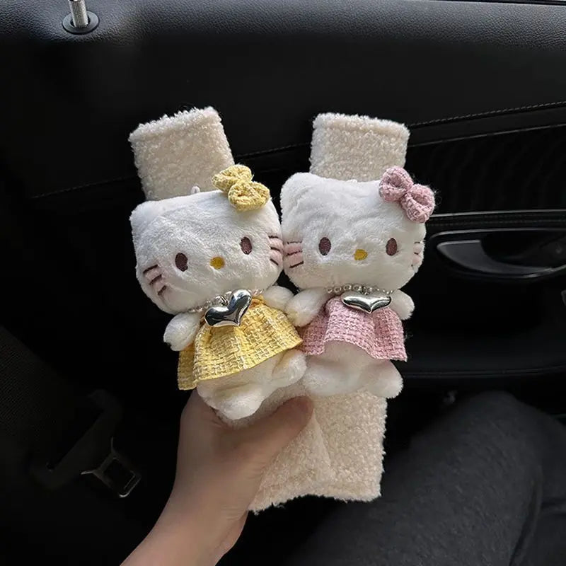 Cute Plush Seatbelt Shoulder Guard (2PCS) — Cozy Car Interior Upgrade