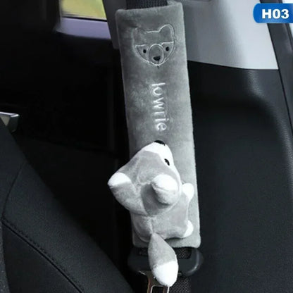 Plush Seatbelt Shoulder Pad — Cute Animal Design (Universal)