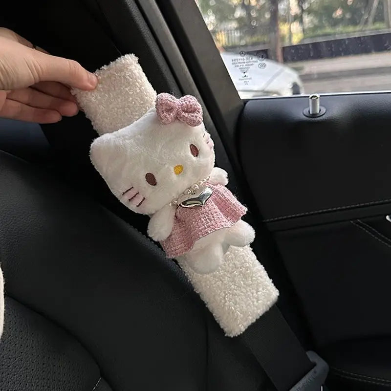 Cute Plush Seatbelt Shoulder Guard (2PCS) — Cozy Car Interior Upgrade