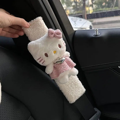 Cute Plush Seatbelt Shoulder Guard (2PCS) — Cozy Car Interior Upgrade