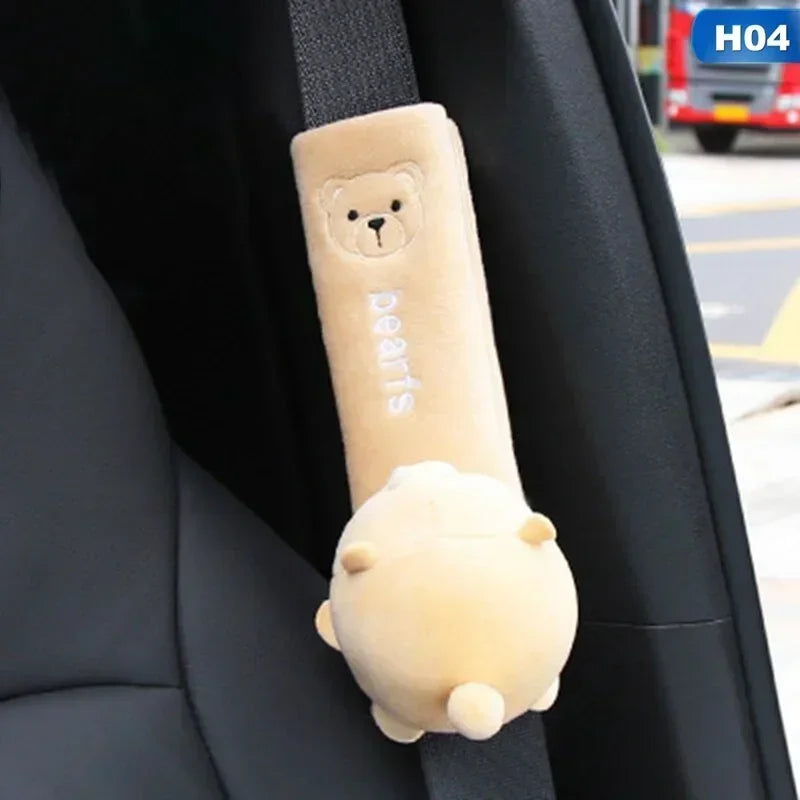 Plush Seatbelt Shoulder Pad — Cute Animal Design (Universal)
