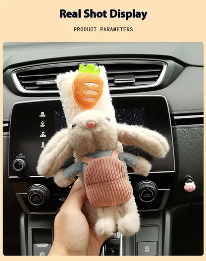 Cute Rabbit Seatbelt Cover (Plush) — Soft Shoulder Pad (Universal Fit)