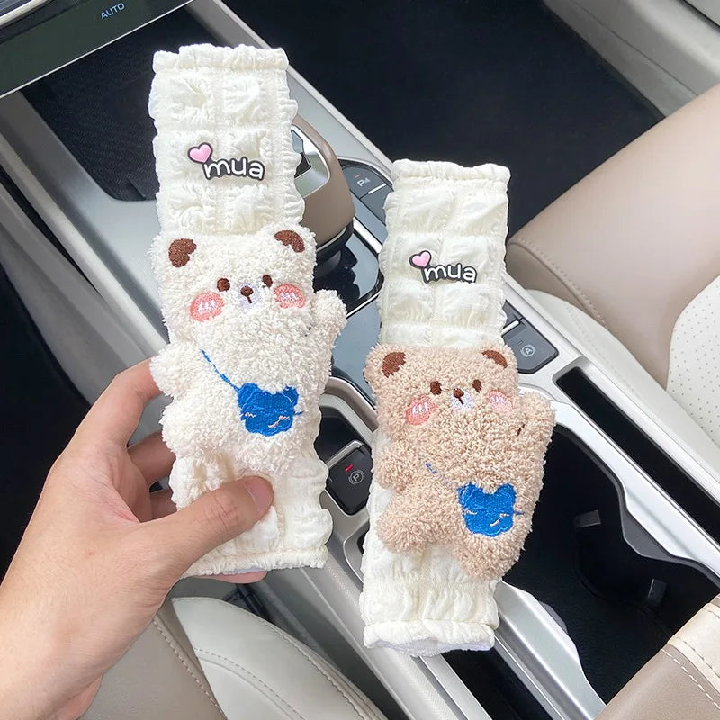 Seatbelt Shoulder Pad Cover — Cute Bear Style + Anti-Slip (All Season)