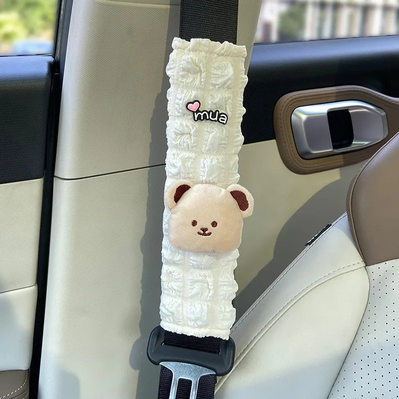 Seatbelt Shoulder Pad Cover — Cute Bear Style + Anti-Slip (All Season)