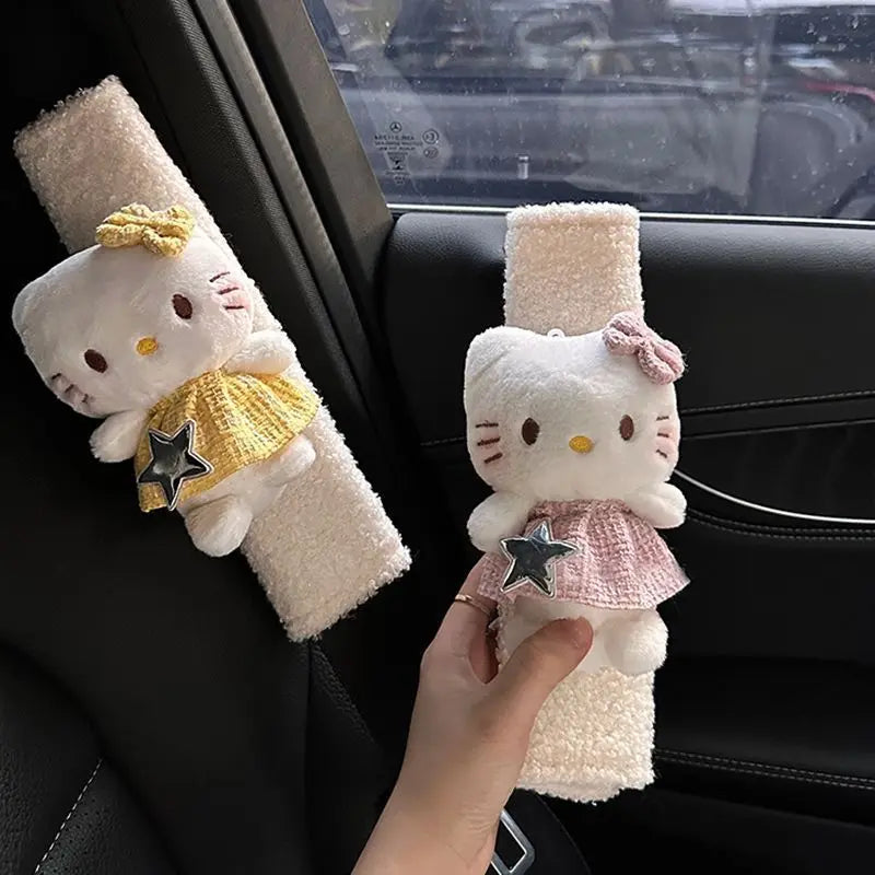 Cute Plush Seatbelt Shoulder Guard (2PCS) — Cozy Car Interior Upgrade