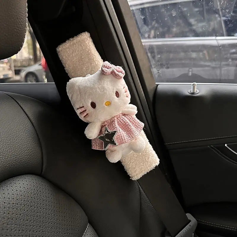 Cute Plush Seatbelt Shoulder Guard (2PCS) — Cozy Car Interior Upgrade