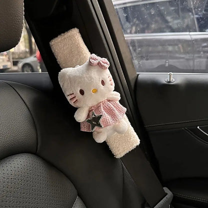 Cute Plush Seatbelt Shoulder Guard (2PCS) — Cozy Car Interior Upgrade