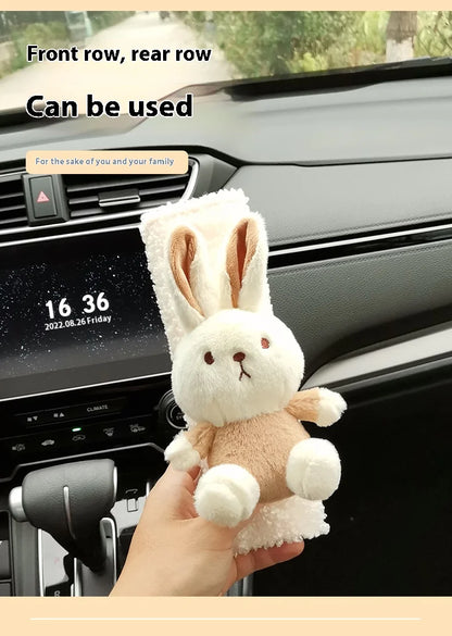 Cute Rabbit Seatbelt Cover (Plush) — Soft Shoulder Pad (Universal Fit)