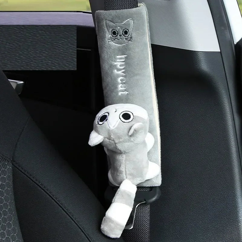 Plush Seatbelt Shoulder Pad — Cute Animal Design (Universal)
