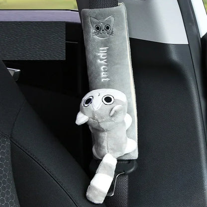 Plush Seatbelt Shoulder Pad — Cute Animal Design (Universal)