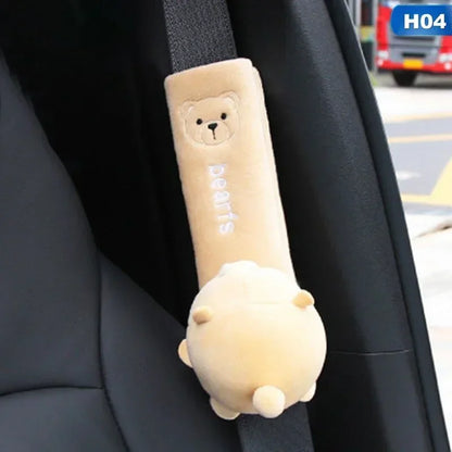 Plush Seatbelt Shoulder Pad — Cute Animal Design (Universal)
