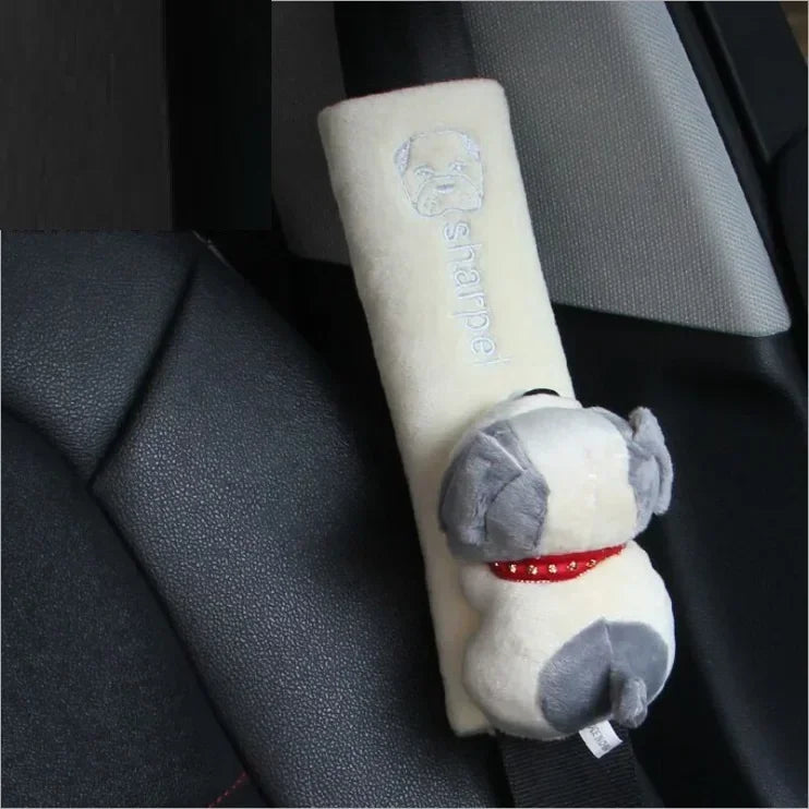 Plush Seatbelt Shoulder Pad — Cute Animal Design (Universal)