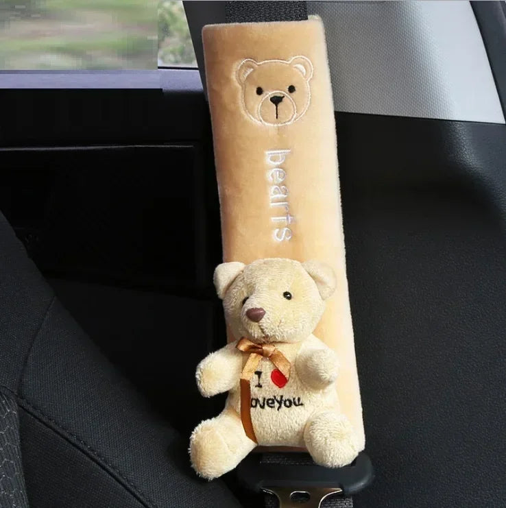 Plush Seatbelt Shoulder Pad — Cute Animal Design (Universal)