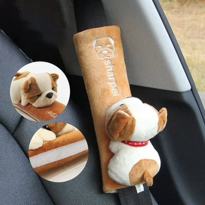 Plush Seatbelt Shoulder Pad — Cute Animal Design (Universal)