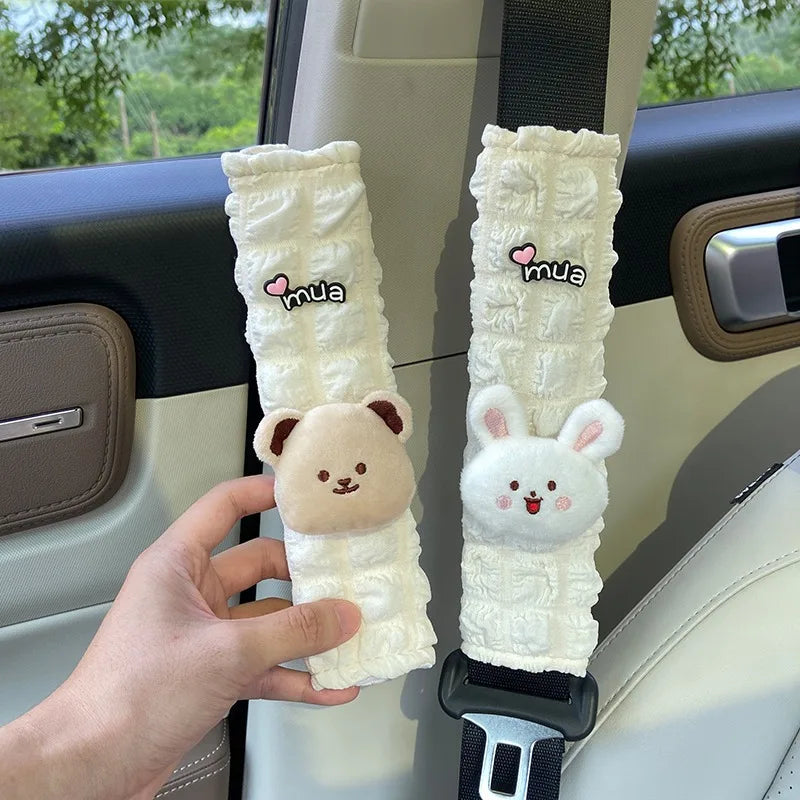 Seatbelt Shoulder Pad Cover — Cute Bear Style + Anti-Slip (All Season)