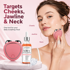 Mini Microcurrent Facial Device+Facial Serum Kit,EMS Face Lift Massager Face Sculpting Beauty Tool Rejuvenation Tighten Skincare